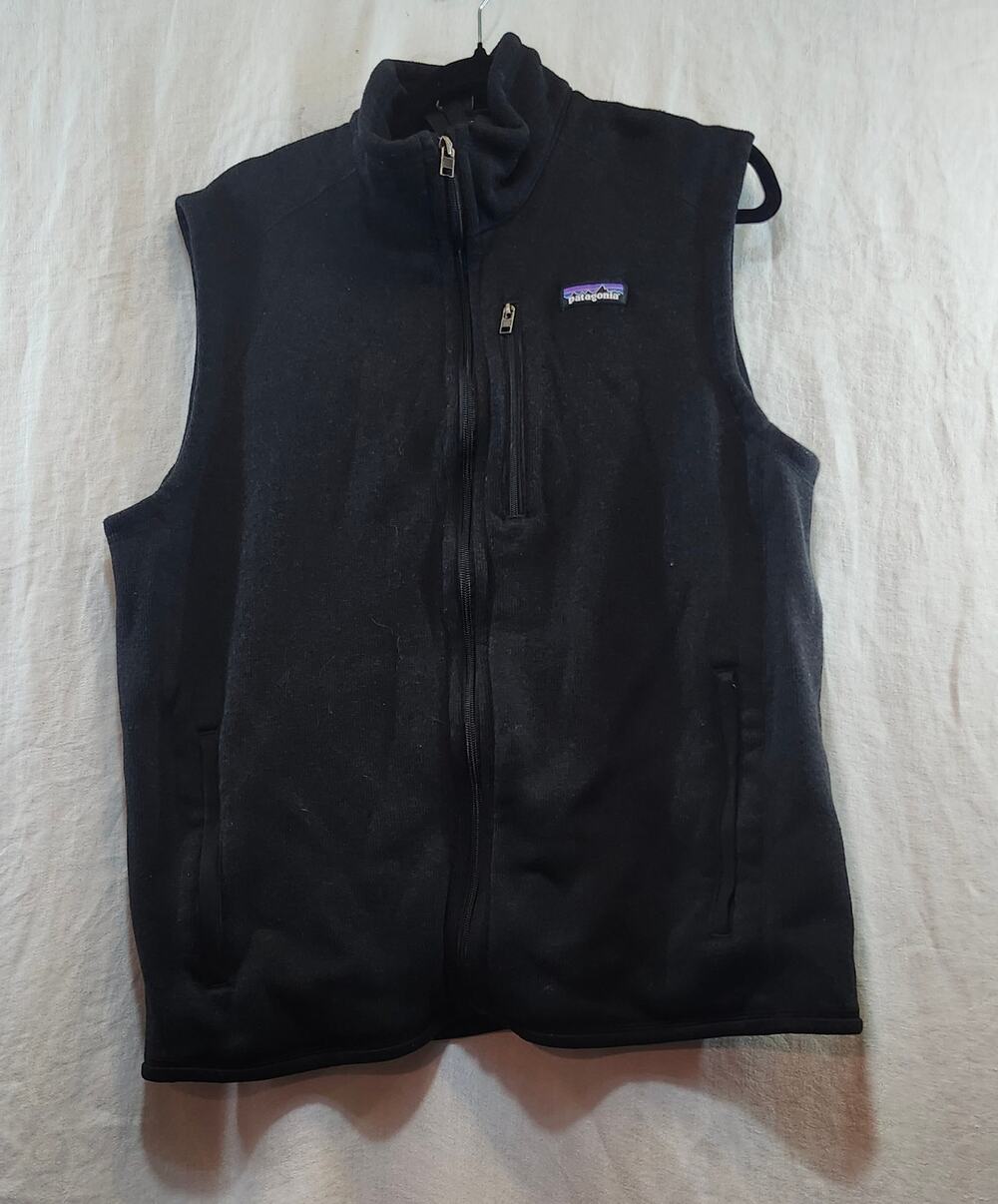 Mens Patagonia SZ XL Better Sweater Fleece Vest in Black Full Zip